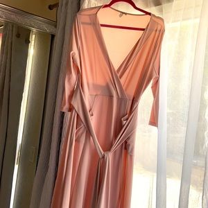 ASOS Pink Long Wrap Dress